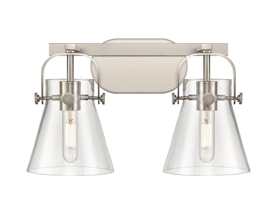 Innovations Lighting Pilaster II Cone 6" Bath Vanity Light - Satin Nickel Vanity Lights Innovations Lighting   