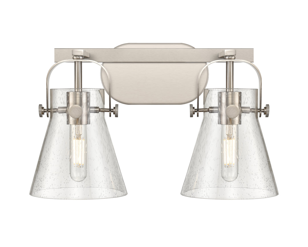 Innovations Lighting Pilaster II Cone 6" Bath Vanity Light - Satin Nickel Vanity Lights Innovations Lighting   