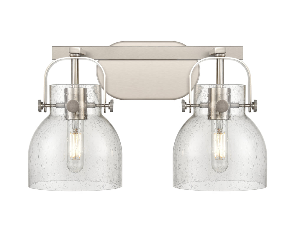 Innovations Lighting Pilaster II Bell 6" Bath Vanity Light - Satin Nickel Vanity Lights Innovations Lighting   