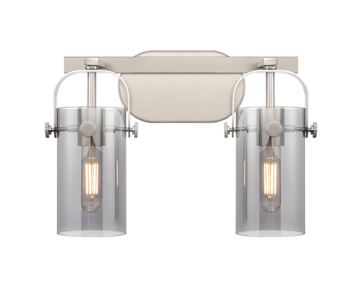 Innovations Lighting Pilaster II Cylinder 7" Bath Vanity Light - Satin Nickel Vanity Lights Innovations Lighting   