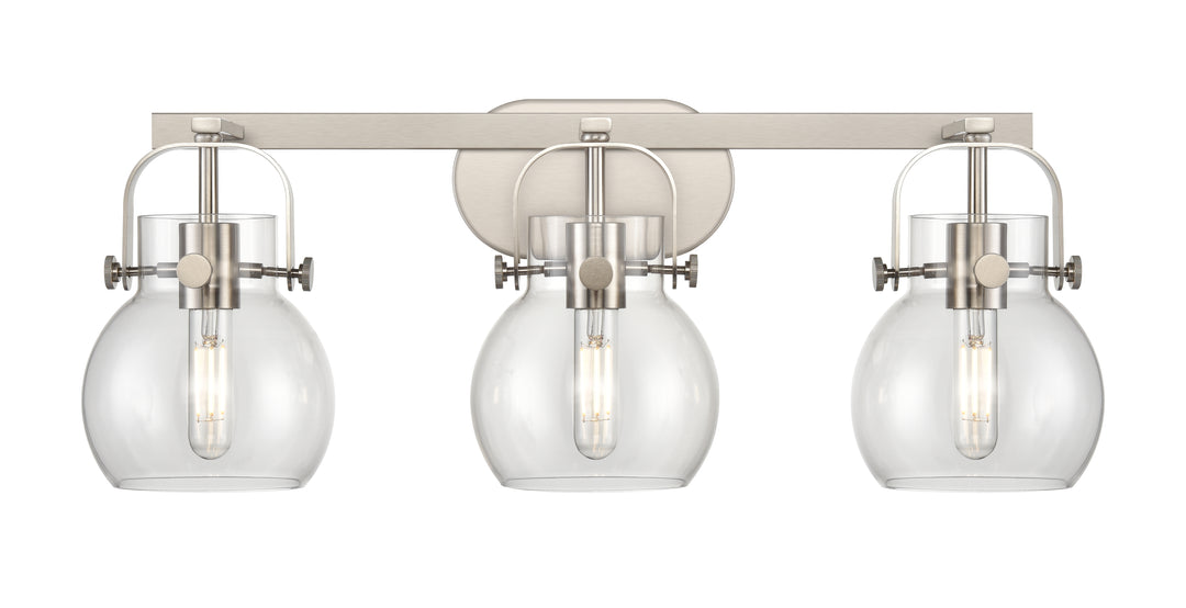 Innovations Lighting Pilaster II Sphere 6" Bath Vanity Light - Satin Nickel Vanity Lights Innovations Lighting   