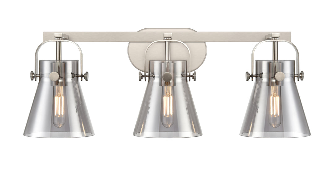 Innovations Lighting Pilaster II Cone 6" Bath Vanity Light - Satin Nickel Vanity Lights Innovations Lighting   