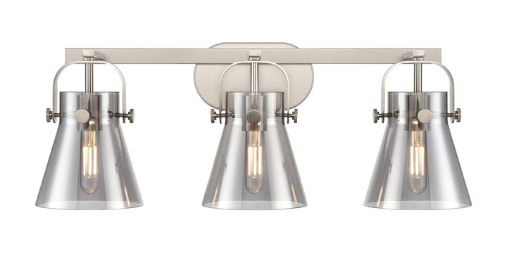 Innovations Lighting Pilaster II Cone 6" Bath Vanity Light - Satin Nickel Vanity Lights Innovations Lighting   