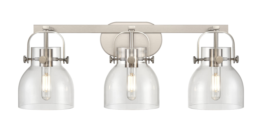 Innovations Lighting Pilaster II Bell 6" Bath Vanity Light - Satin Nickel Vanity Lights Innovations Lighting   