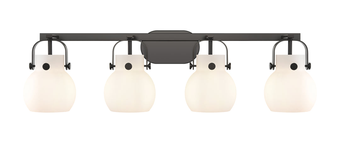 Innovations Lighting Pilaster II Sphere 6" Bath Vanity Light - Matte Black Vanity Lights Innovations Lighting   