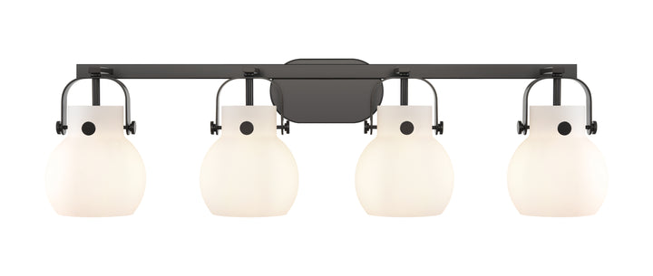 Innovations Lighting Pilaster II Sphere 6" Bath Vanity Light - Matte Black Vanity Lights Innovations Lighting   