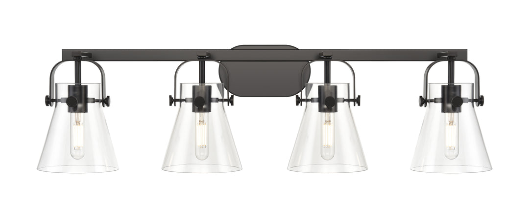 Innovations Lighting Pilaster II Cone 6" Bath Vanity Light - Matte Black Vanity Lights Innovations Lighting   