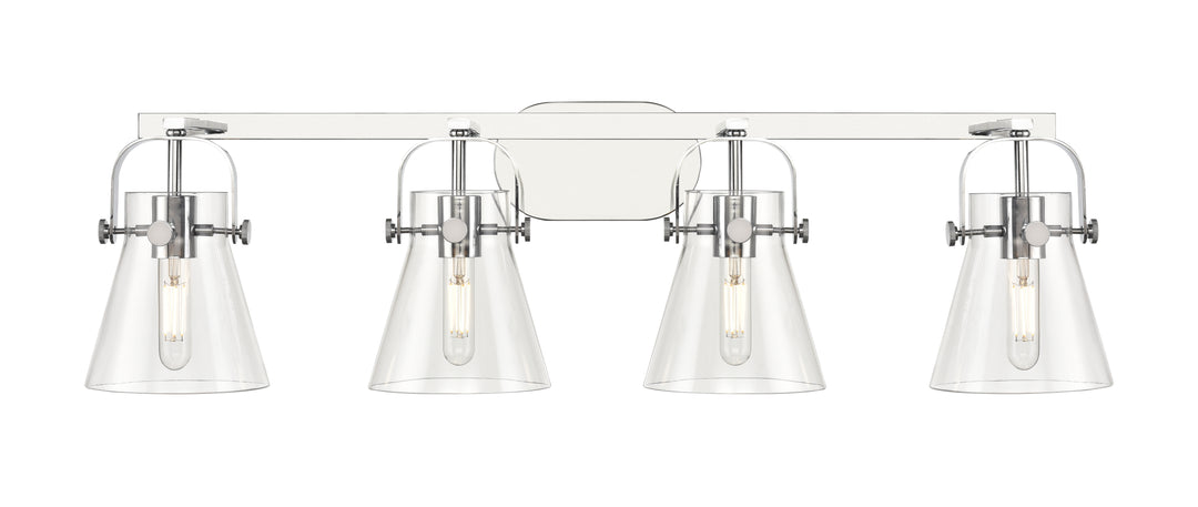 Innovations Lighting Pilaster II Cone 6" Bath Vanity Light - Polished Chrome Vanity Lights Innovations Lighting Clear ; Glass Type: Clear  