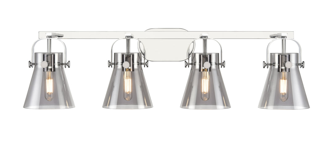 Innovations Lighting Pilaster II Cone 6" Bath Vanity Light - Polished Chrome Vanity Lights Innovations Lighting Light Smoke ; Glass Type: Smoked  