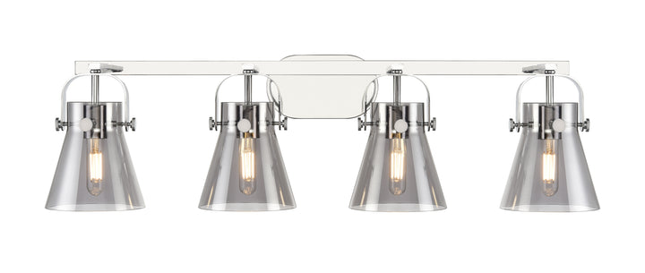 Innovations Lighting Pilaster II Cone 6" Bath Vanity Light - Polished Chrome Vanity Lights Innovations Lighting Light Smoke ; Glass Type: Smoked  