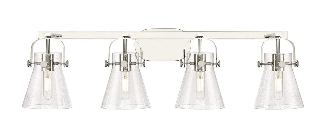 Innovations Lighting Pilaster II Cone 6" Bath Vanity Light - Polished Nickel Vanity Lights Innovations Lighting   