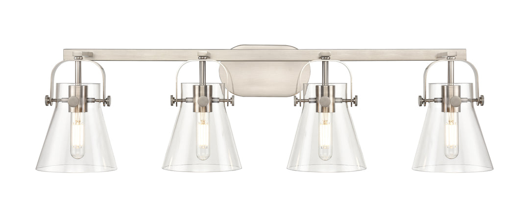 Innovations Lighting Pilaster II Cone 6" Bath Vanity Light - Satin Nickel Vanity Lights Innovations Lighting   