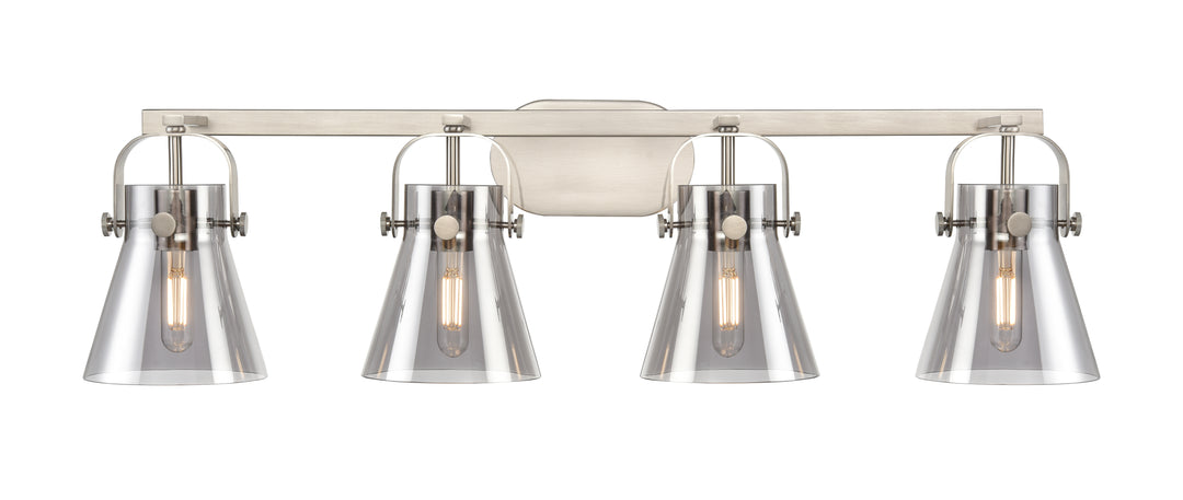 Innovations Lighting Pilaster II Cone 6" Bath Vanity Light - Satin Nickel Vanity Lights Innovations Lighting   