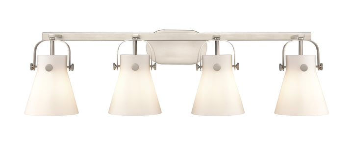 Innovations Lighting Pilaster II Cone 6" Bath Vanity Light - Satin Nickel Vanity Lights Innovations Lighting   