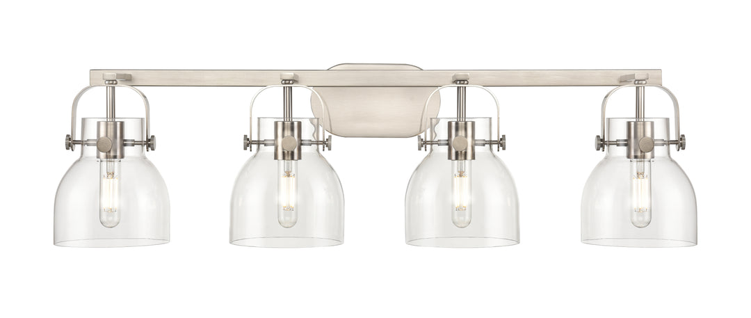 Innovations Lighting Pilaster II Bell 6" Bath Vanity Light - Satin Nickel Vanity Lights Innovations Lighting   