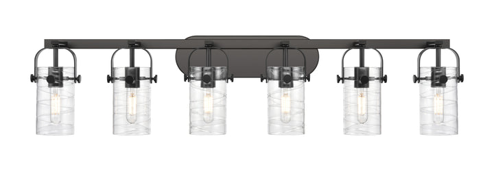 Innovations Lighting Pilaster II Cylinder 7" Bath Vanity Light - Matte Black Vanity Lights Innovations Lighting Deco Swirl ; Glass Type: Transparent  