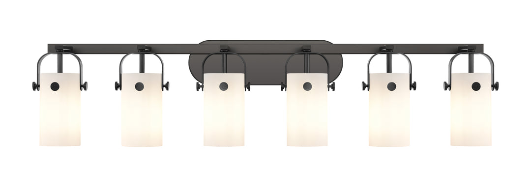 Innovations Lighting Pilaster II Cylinder 7" Bath Vanity Light - Matte Black Vanity Lights Innovations Lighting White ; Glass Type: Frosted  