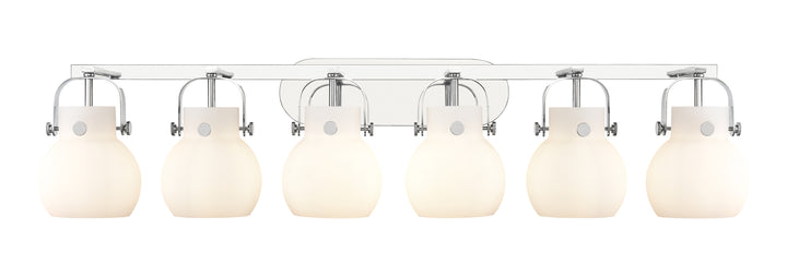 Innovations Lighting Pilaster II Sphere 6" Bath Vanity Light - Polished Chrome Vanity Lights Innovations Lighting White ; Glass Type: Frosted  