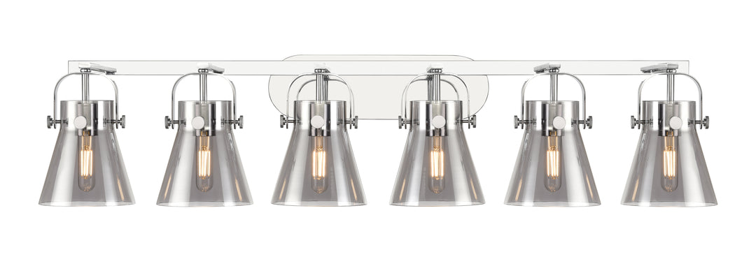 Innovations Lighting Pilaster II Cone 6" Bath Vanity Light - Polished Chrome Vanity Lights Innovations Lighting   