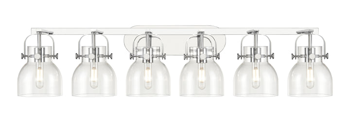 Innovations Lighting Pilaster II Bell 6" Bath Vanity Light - Polished Chrome Vanity Lights Innovations Lighting Clear ; Glass Type: Clear  