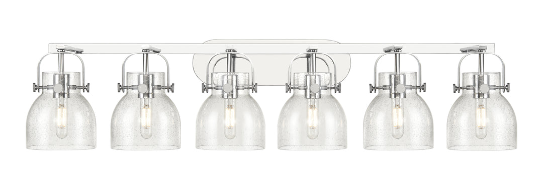 Innovations Lighting Pilaster II Bell 6" Bath Vanity Light - Polished Chrome Vanity Lights Innovations Lighting Seedy ; Glass Type: Seeded  