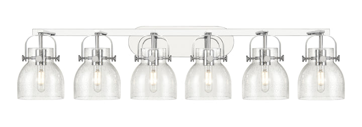 Innovations Lighting Pilaster II Bell 6" Bath Vanity Light - Polished Chrome Vanity Lights Innovations Lighting Seedy ; Glass Type: Seeded  