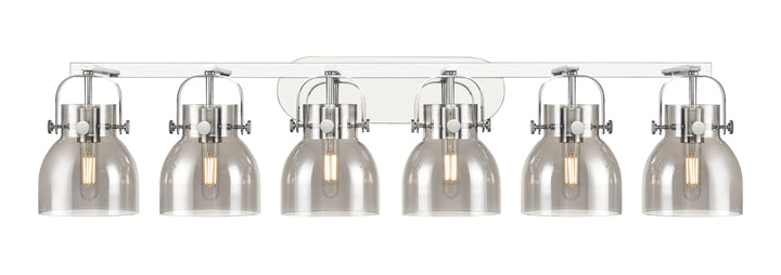 Innovations Lighting Pilaster II Bell 6" Bath Vanity Light - Polished Chrome Vanity Lights Innovations Lighting Light Smoke ; Glass Type: Smoked  