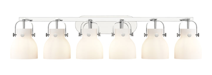 Innovations Lighting Pilaster II Bell 6" Bath Vanity Light - Polished Chrome Vanity Lights Innovations Lighting White ; Glass Type: Frosted  