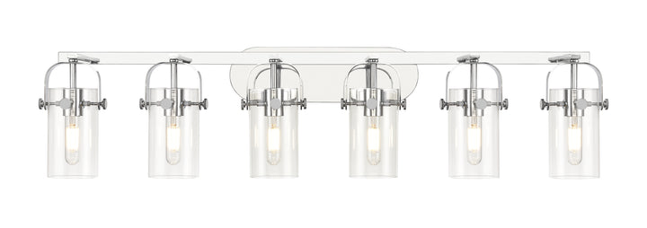 Innovations Lighting Pilaster II Cylinder 7" Bath Vanity Light - Polished Chrome Vanity Lights Innovations Lighting Clear ; Glass Type: Clear  