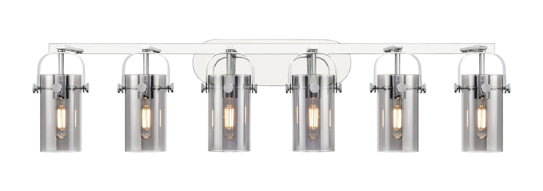 Innovations Lighting Pilaster II Cylinder 7" Bath Vanity Light - Polished Chrome Vanity Lights Innovations Lighting Light Smoke ; Glass Type: Smoked  