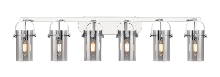 Innovations Lighting Pilaster II Cylinder 7" Bath Vanity Light - Polished Chrome Vanity Lights Innovations Lighting Light Smoke ; Glass Type: Smoked  