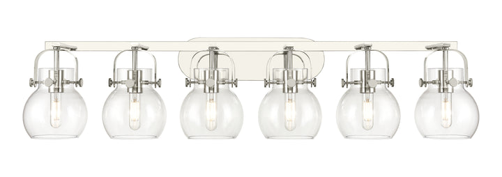 Innovations Lighting Pilaster II Sphere 6" Bath Vanity Light - Polished Nickel Vanity Lights Innovations Lighting Clear ; Glass Type: Clear  