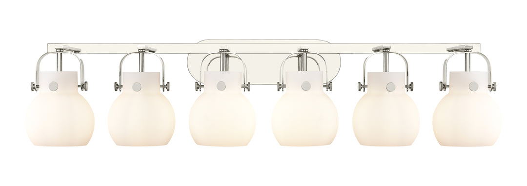 Innovations Lighting Pilaster II Sphere 6" Bath Vanity Light - Polished Nickel Vanity Lights Innovations Lighting White ; Glass Type: Frosted  