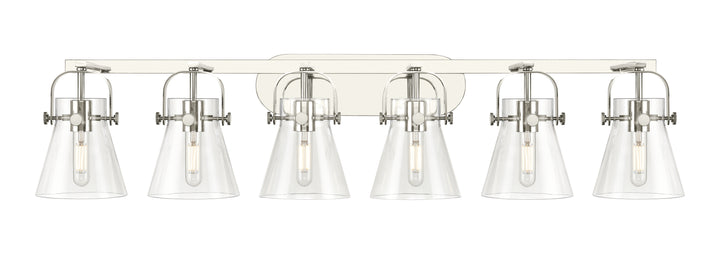 Innovations Lighting Pilaster II Cone 6" Bath Vanity Light - Polished Nickel Vanity Lights Innovations Lighting Clear ; Glass Type: Clear  