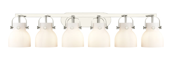 Innovations Lighting Pilaster II Bell 6" Bath Vanity Light - Polished Nickel Vanity Lights Innovations Lighting White ; Glass Type: Frosted  