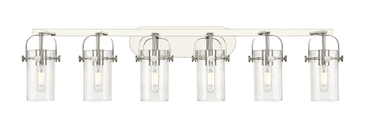 Innovations Lighting Pilaster II Cylinder 7" Bath Vanity Light - Polished Nickel Vanity Lights Innovations Lighting Seedy ; Glass Type: Seedy  