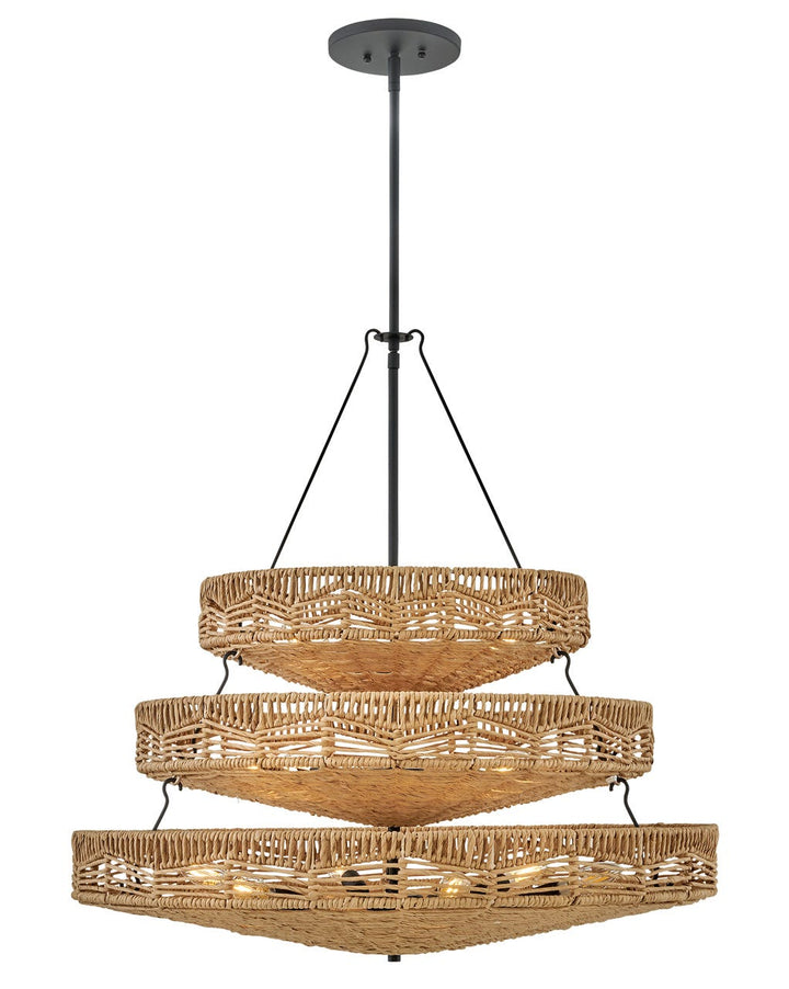 Hinkley Ophelia Chandelier Chandeliers Hinkley Black with Natural Shade 30.0x30.0x32.25