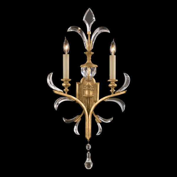 Fine Art Handcrafted Lighting Beveled Arcs 32"H Sconce in Muted Gold Leaf (760750ST)