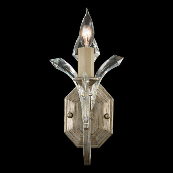 Fine Art Handcrafted Lighting Beveled Arcs 13"H Sconce in Warm Muted Silver Leaf (705050ST)