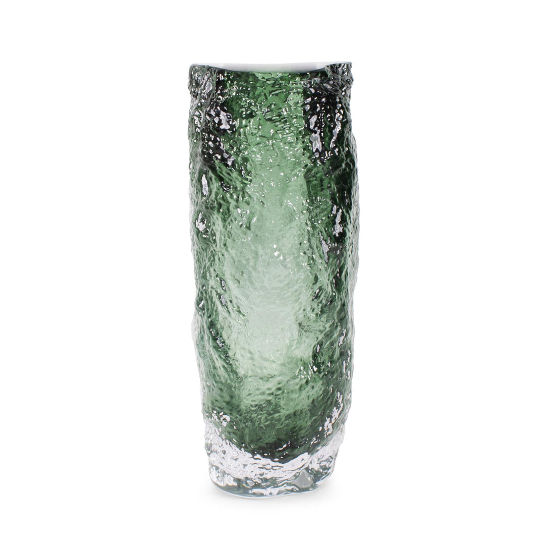 Howard Elliott Emerald Crystalized Glass Vase