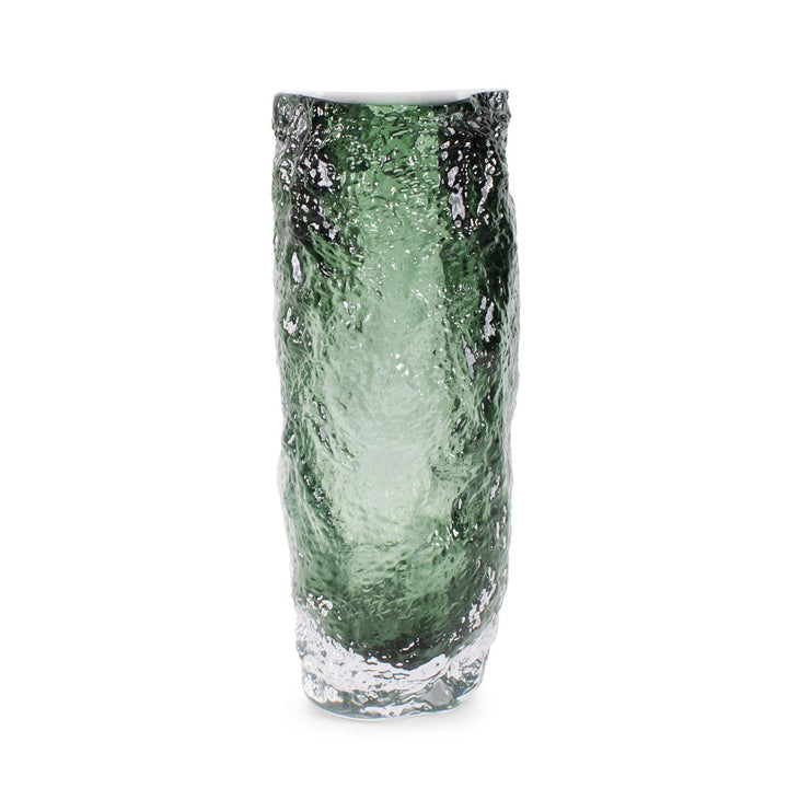 Howard Elliott Emerald Crystalized Glass Vase
