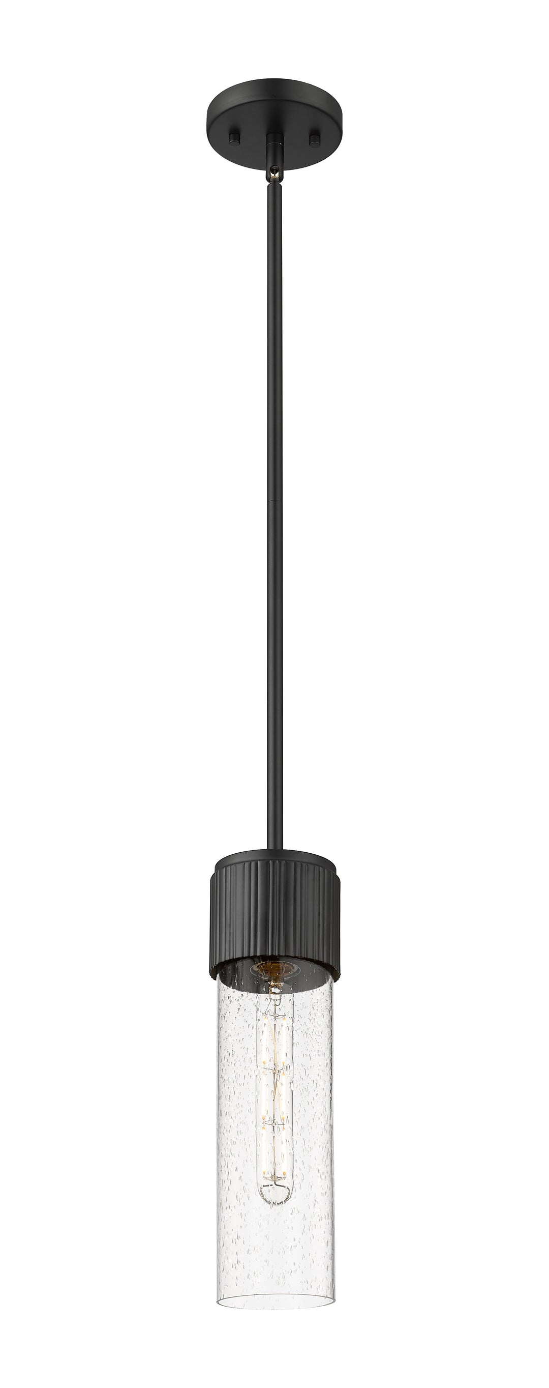 Innovations Lighting Bolivar 12" Pendant Pendants Innovations Lighting Matte Black Seedy ; Glass Type: Seedy 