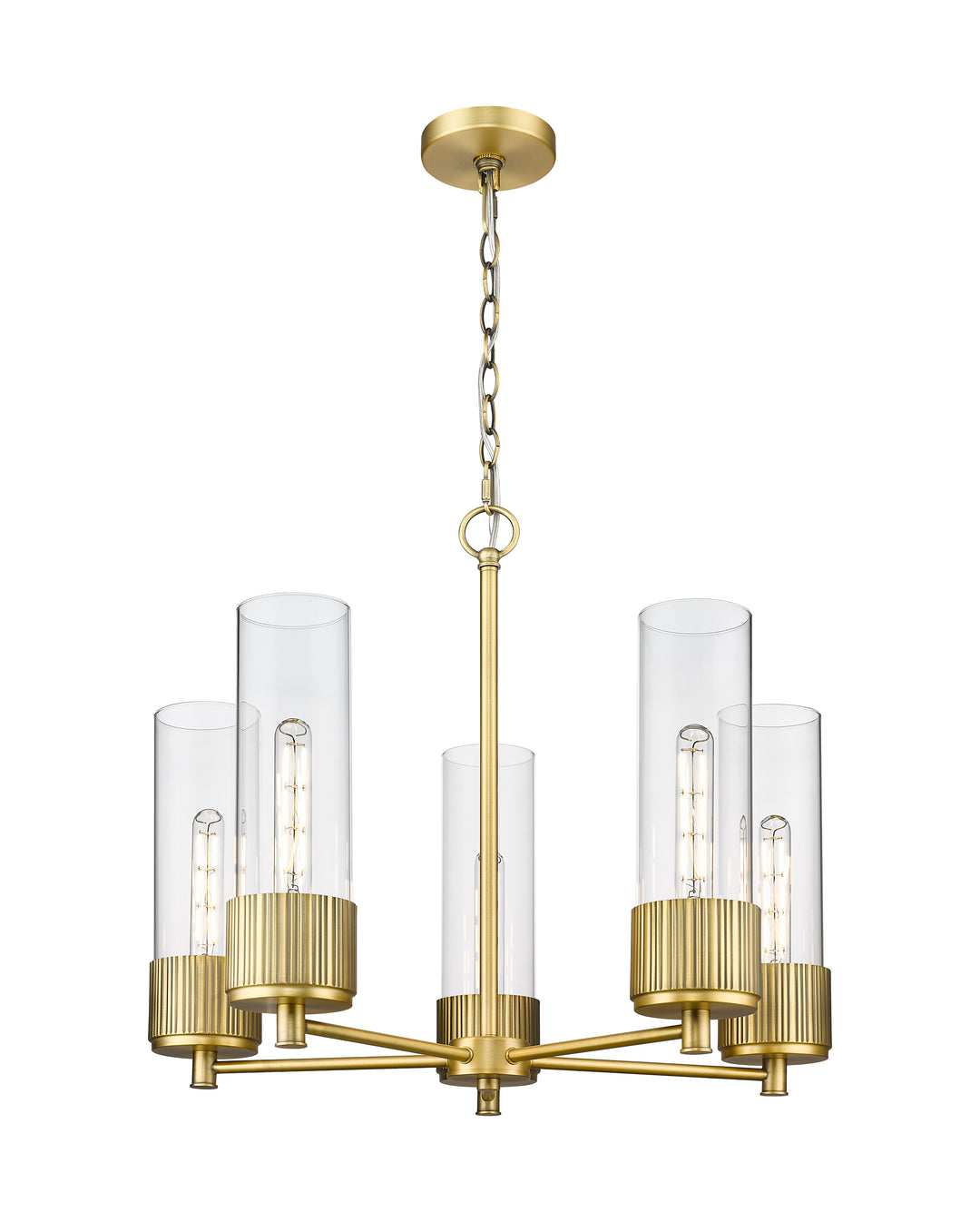 Innovations Lighting Bolivar 12" Chandelier Chandeliers Innovations Lighting Brushed Brass Clear ; Glass Type: Clear 