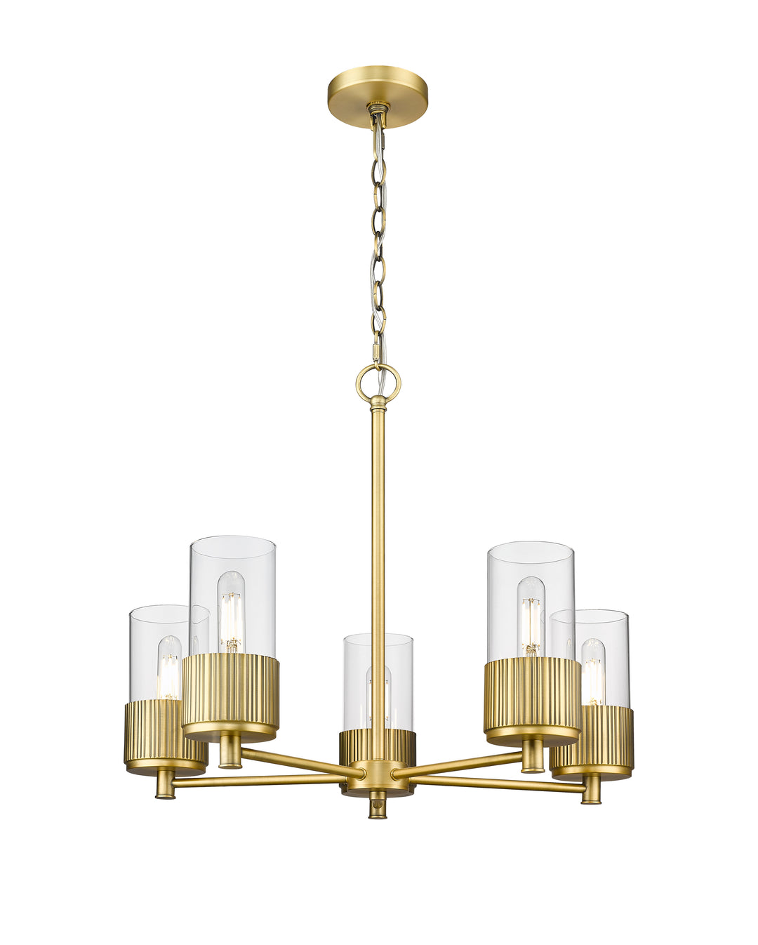 Innovations Lighting Bolivar 7" Chandelier Chandeliers Innovations Lighting Brushed Brass Clear ; Glass Type: Clear 