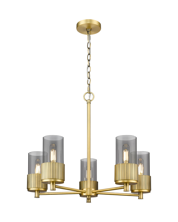 Innovations Lighting Bolivar 7" Chandelier Chandeliers Innovations Lighting Brushed Brass Light Smoke ; Glass Type: Smoked 