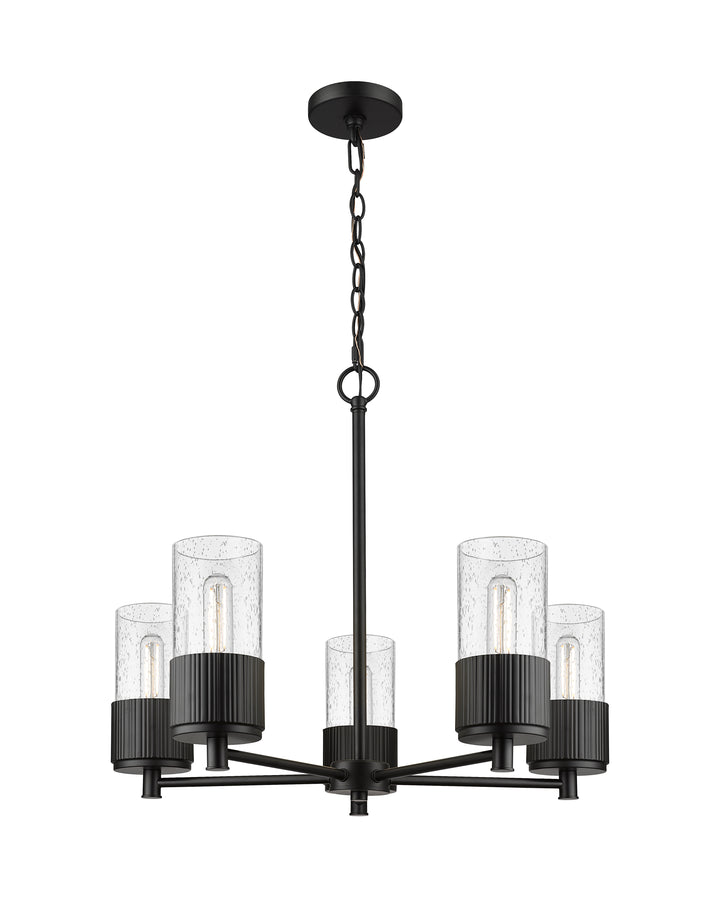 Innovations Lighting Bolivar 7" Chandelier Chandeliers Innovations Lighting Matte Black Seedy ; Glass Type: Seedy 