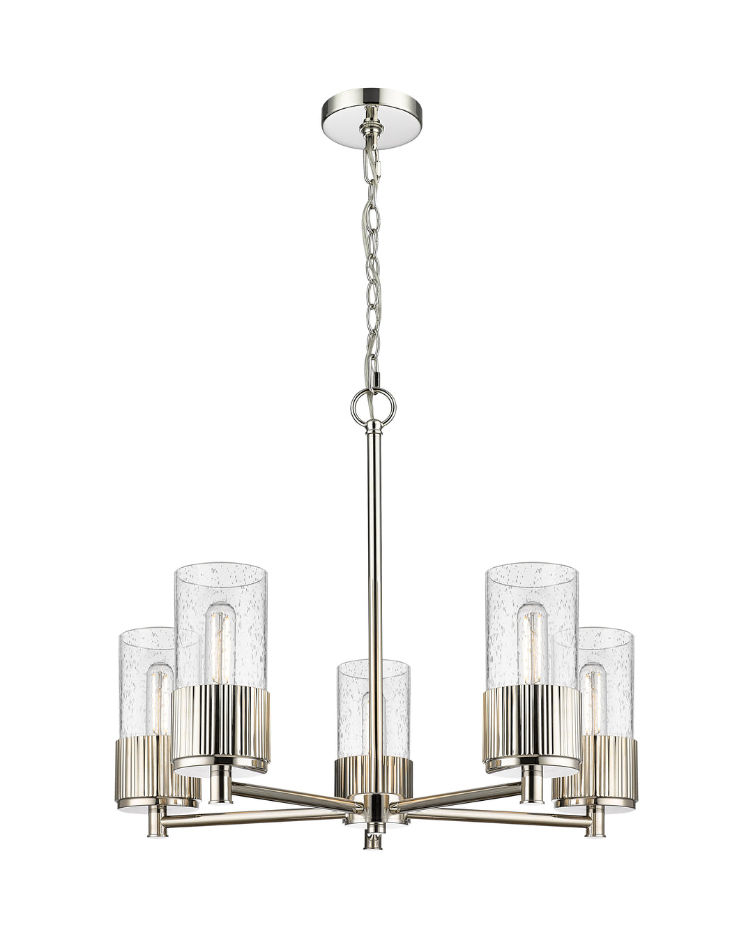 Innovations Lighting Bolivar 7" Chandelier Chandeliers Innovations Lighting Polished Nickel Seedy ; Glass Type: Seedy 