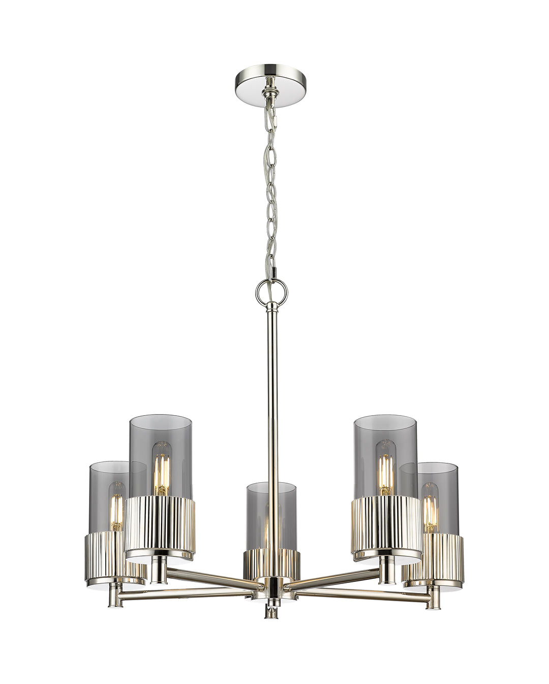 Innovations Lighting Bolivar 7" Chandelier Chandeliers Innovations Lighting Polished Nickel Light Smoke ; Glass Type: Smoked 