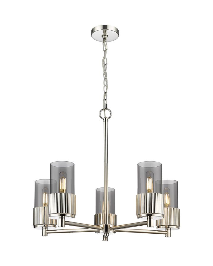 Innovations Lighting Bolivar 7" Chandelier Chandeliers Innovations Lighting Polished Nickel Light Smoke ; Glass Type: Smoked 