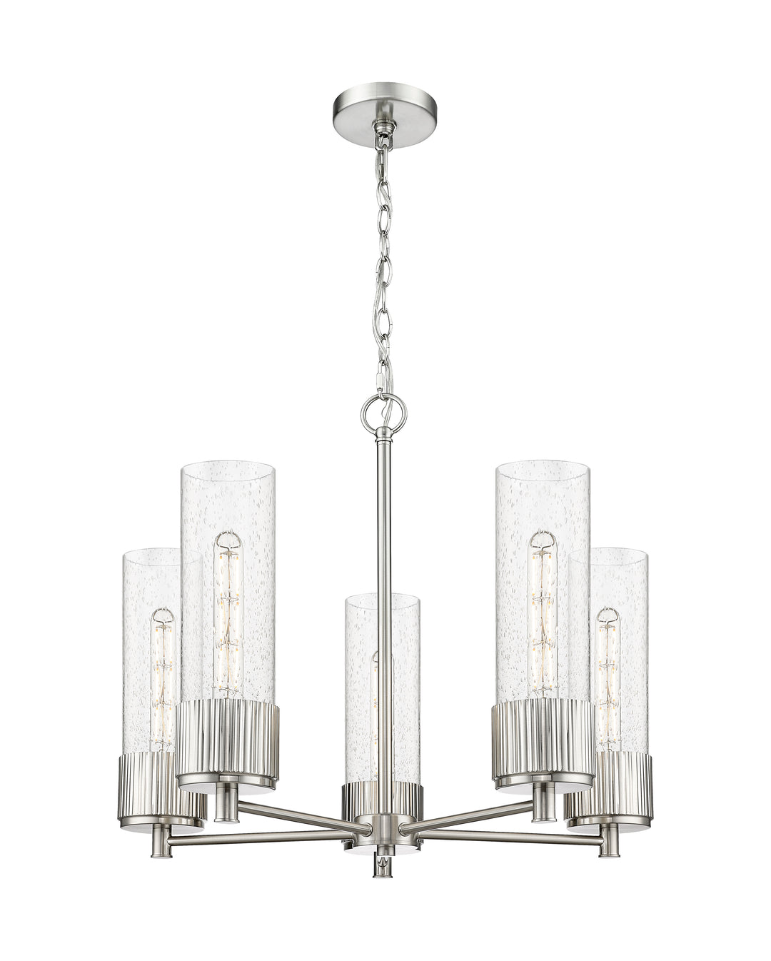 Innovations Lighting Bolivar 12" Chandelier Chandeliers Innovations Lighting Satin Nickel Seedy ; Glass Type: Seedy 